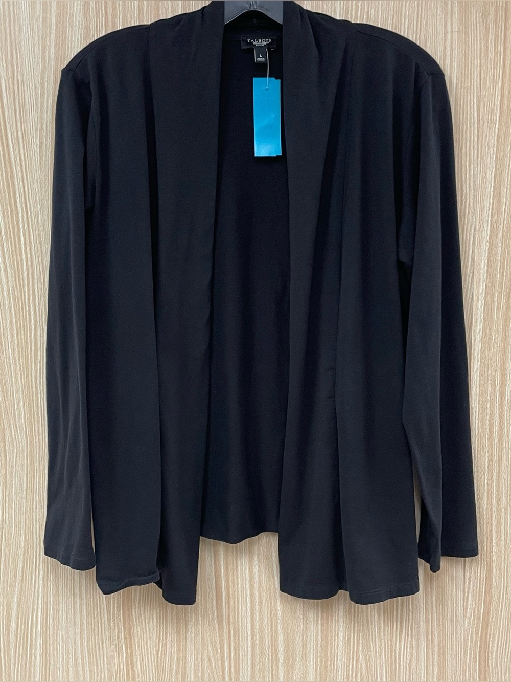Talbots Black Open Cardigan Size Large